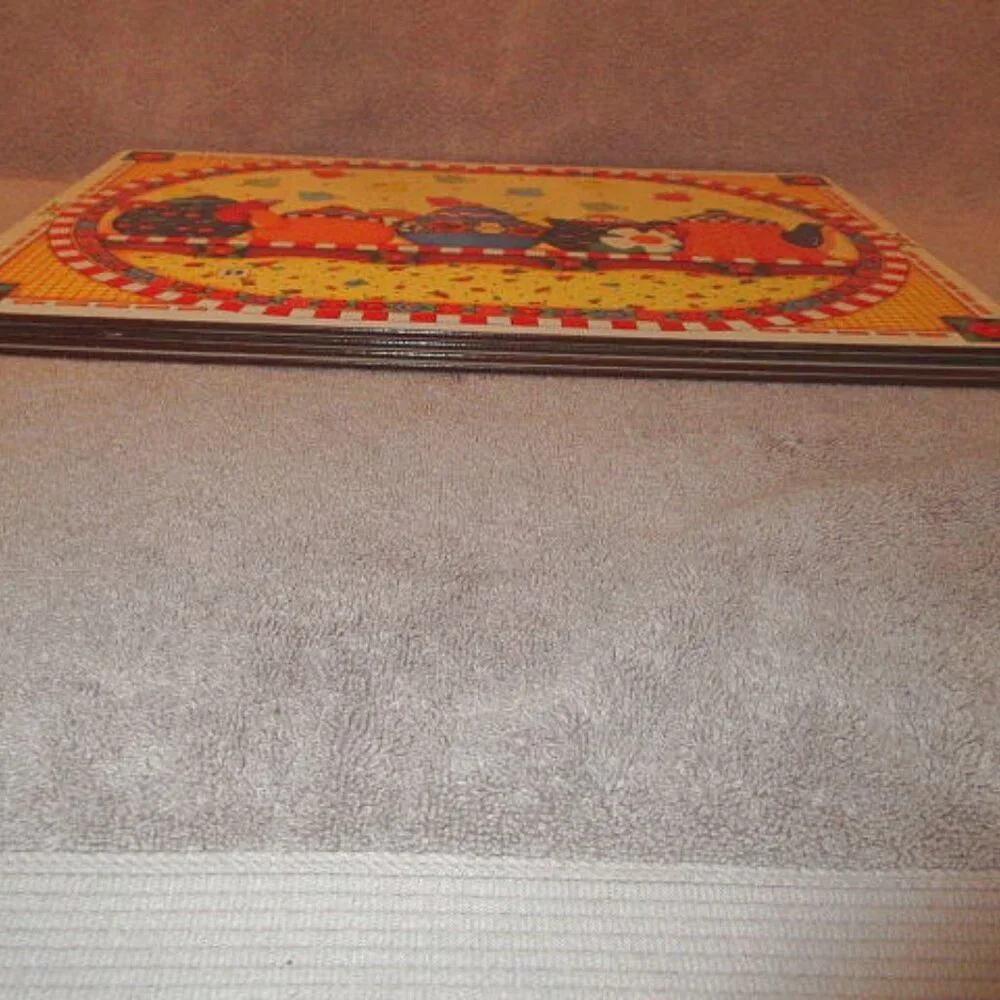 Vtg Mary Engelbreit Tea Party Placemats Set Of 4 Cork Back Farmhouse Cottagecore
